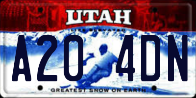UT license plate A204DN