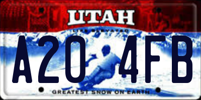 UT license plate A204FB