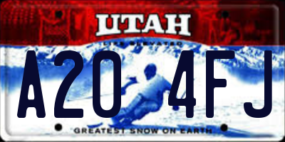 UT license plate A204FJ