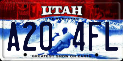 UT license plate A204FL