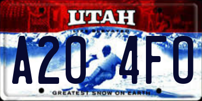 UT license plate A204FO