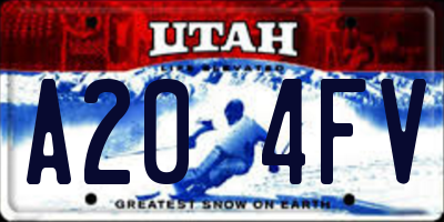 UT license plate A204FV