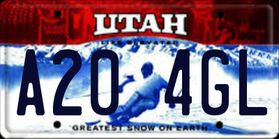 UT license plate A204GL