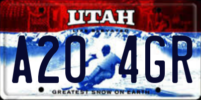 UT license plate A204GR