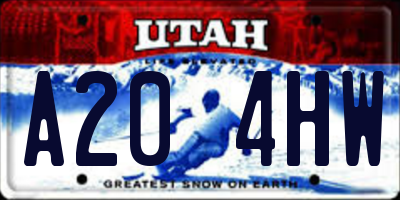 UT license plate A204HW