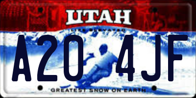 UT license plate A204JF