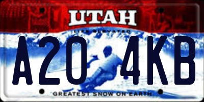 UT license plate A204KB