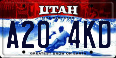 UT license plate A204KD