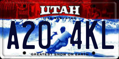 UT license plate A204KL