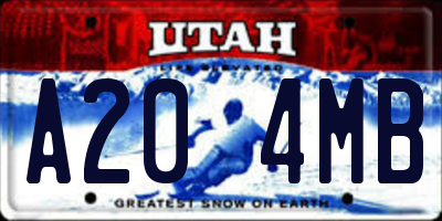 UT license plate A204MB