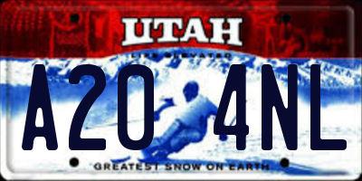 UT license plate A204NL