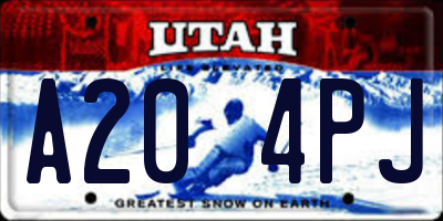 UT license plate A204PJ
