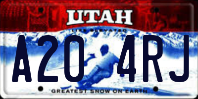 UT license plate A204RJ