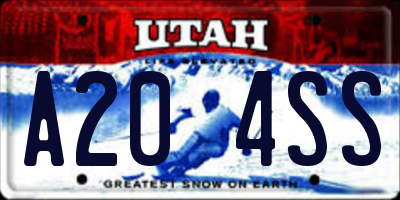 UT license plate A204SS
