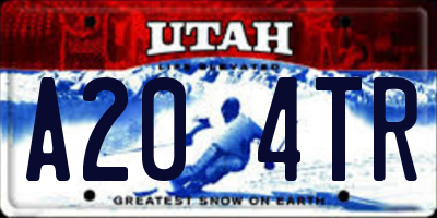 UT license plate A204TR