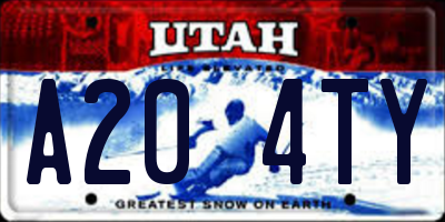 UT license plate A204TY