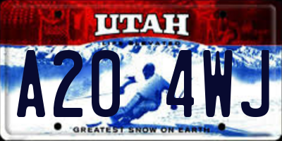 UT license plate A204WJ
