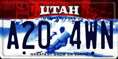 UT license plate A204WN