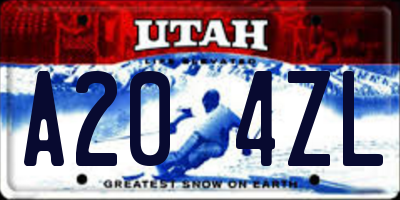 UT license plate A204ZL