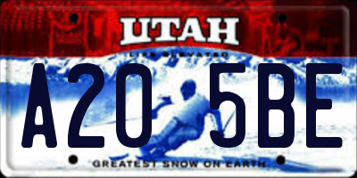 UT license plate A205BE