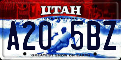 UT license plate A205BZ
