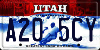 UT license plate A205CY