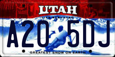 UT license plate A205DJ