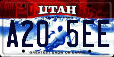 UT license plate A205EE