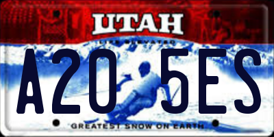 UT license plate A205ES