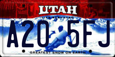 UT license plate A205FJ