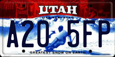 UT license plate A205FP
