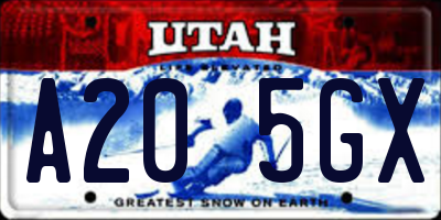 UT license plate A205GX