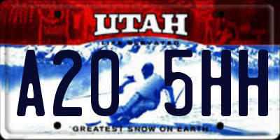 UT license plate A205HH