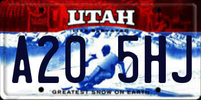 UT license plate A205HJ