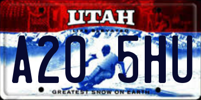 UT license plate A205HU