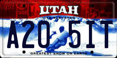 UT license plate A205IT