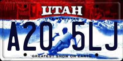 UT license plate A205LJ