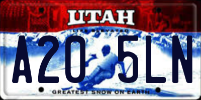 UT license plate A205LN