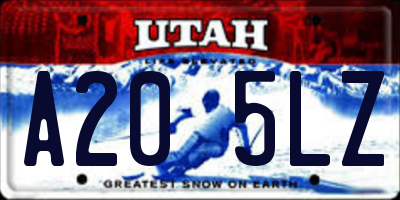 UT license plate A205LZ