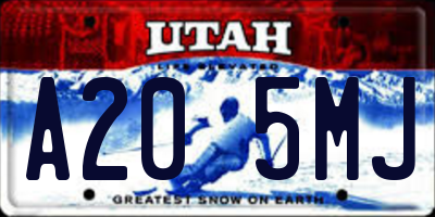 UT license plate A205MJ