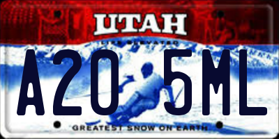 UT license plate A205ML