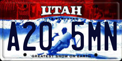 UT license plate A205MN