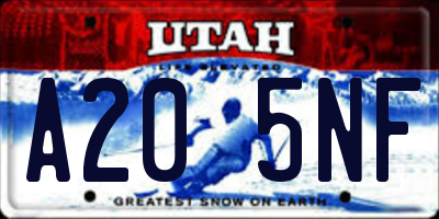 UT license plate A205NF