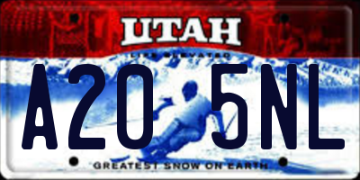 UT license plate A205NL