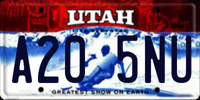 UT license plate A205NU