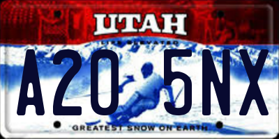 UT license plate A205NX