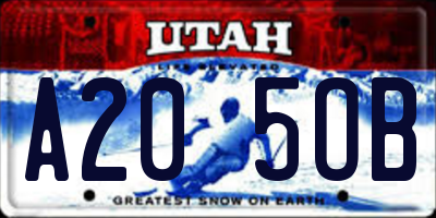 UT license plate A205OB