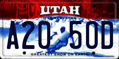 UT license plate A205OD