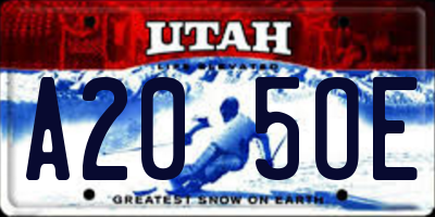 UT license plate A205OE