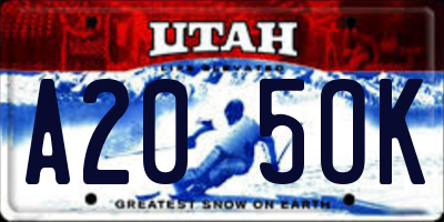 UT license plate A205OK